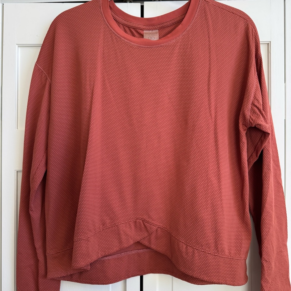 CALIA Bubble Mesh Long Sleeve Shirt in Rust - Picture 4 of 10